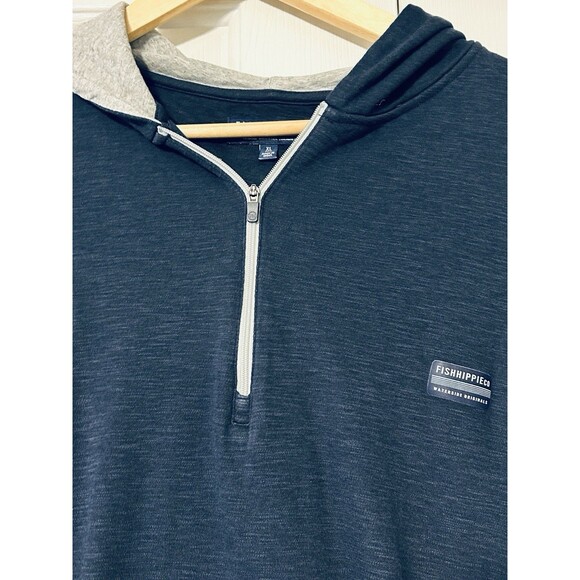 Fish Hippie Shirt Mens XL Blue long Sleeve Fishing Pullover Hoodie Tee - Picture 3 of 5